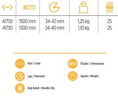 Yks 41750 Eğik Kürek Sapı 1,5 Metre