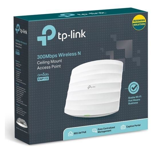 TpLınk Omada Eap115 1 Port 10/100 2.4Ghz 300Mbps 2X4Dbı Anten Tavan Ti̇pi̇ Access Poınt