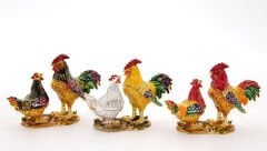 Swarovski Taşlı 2'li Tavuk Model 1