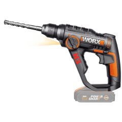 Worx Wx390.9 20Volt 1.2J Profesyonel SdsPlus Pnömatik Şarjlı Matkap + 8 Adet Uç + Mandren (Akü Dahil Değildir)