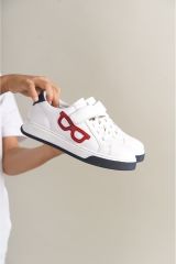 1011  GlassesX Çocuk Ayakkabı Beyaz Kırmızı Lacivert