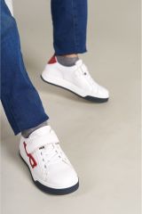 1011  GlassesX Çocuk Ayakkabı Beyaz Kırmızı Lacivert