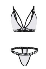 Kadın Beyaz Yazı Detaylı Ipli Sütyen Takımı – Modern, Konforlu Ve Günlük Kombinlere Uygun