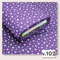 Küçük Renkli Üçgen Desenli Poplin Kumaş