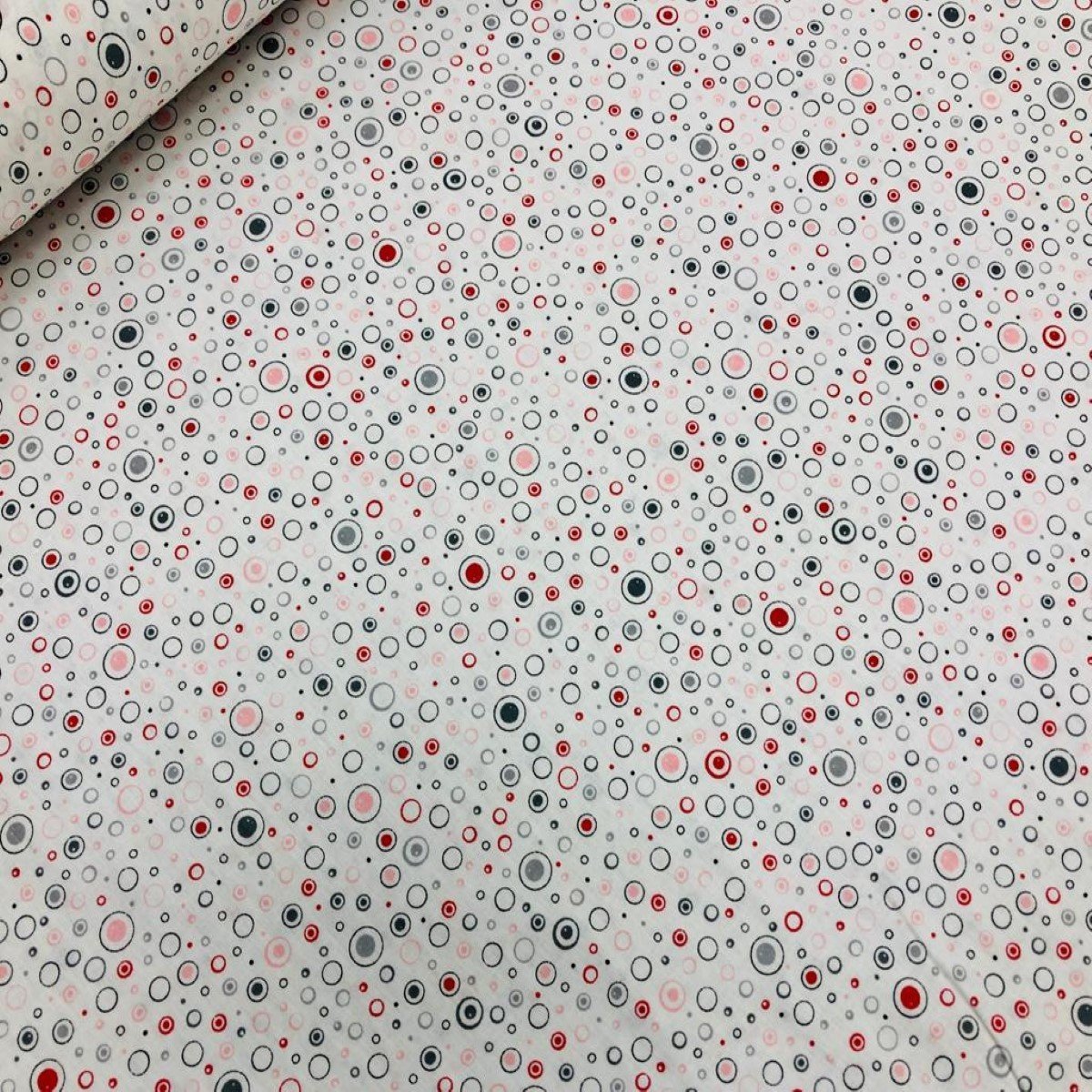 Renkli Puanlı Poplin Kumaş