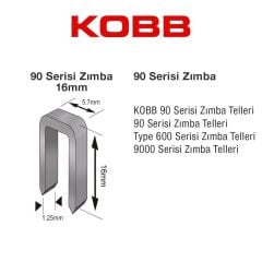 Kobb Kbz9016 16 Mm 2500 Adet U Zımba Teli