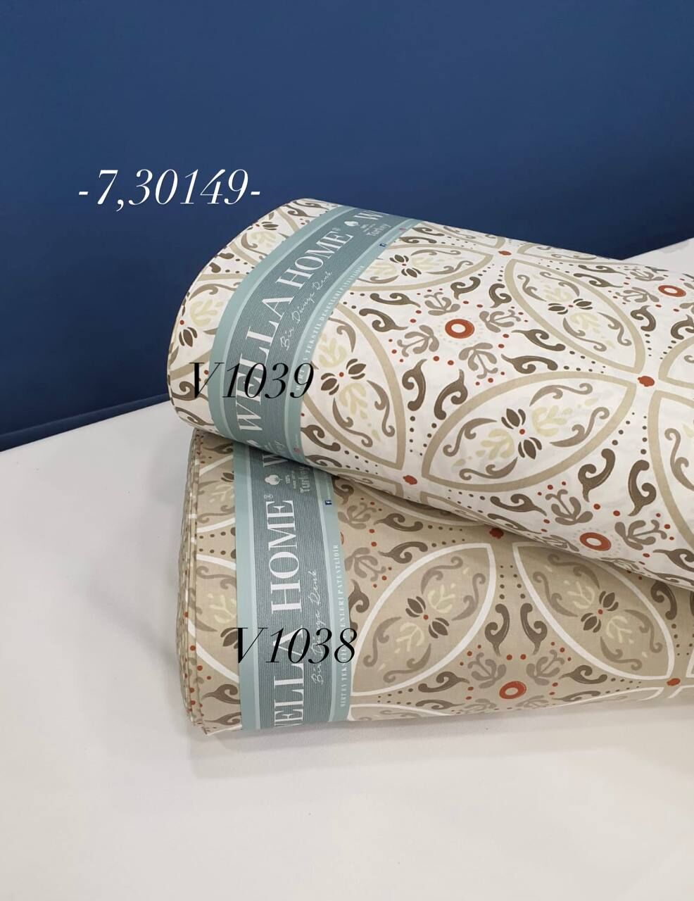 240 cm eninde desenli nevresimlik kumaş top fiyatı V-1039