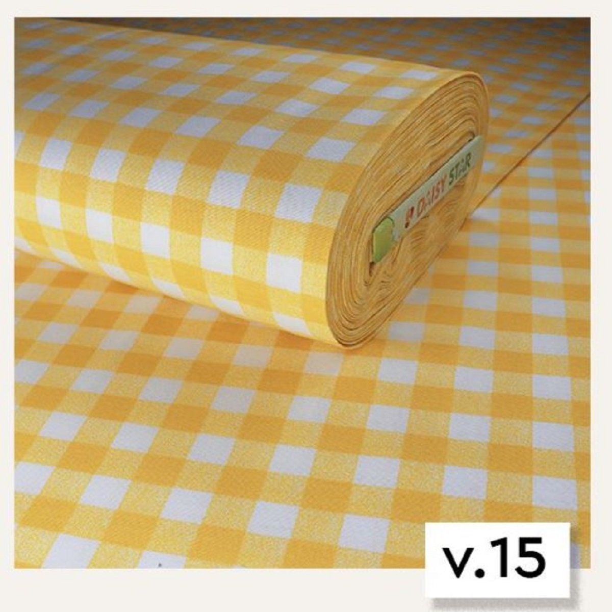 Sarı Ekose Duck Keten