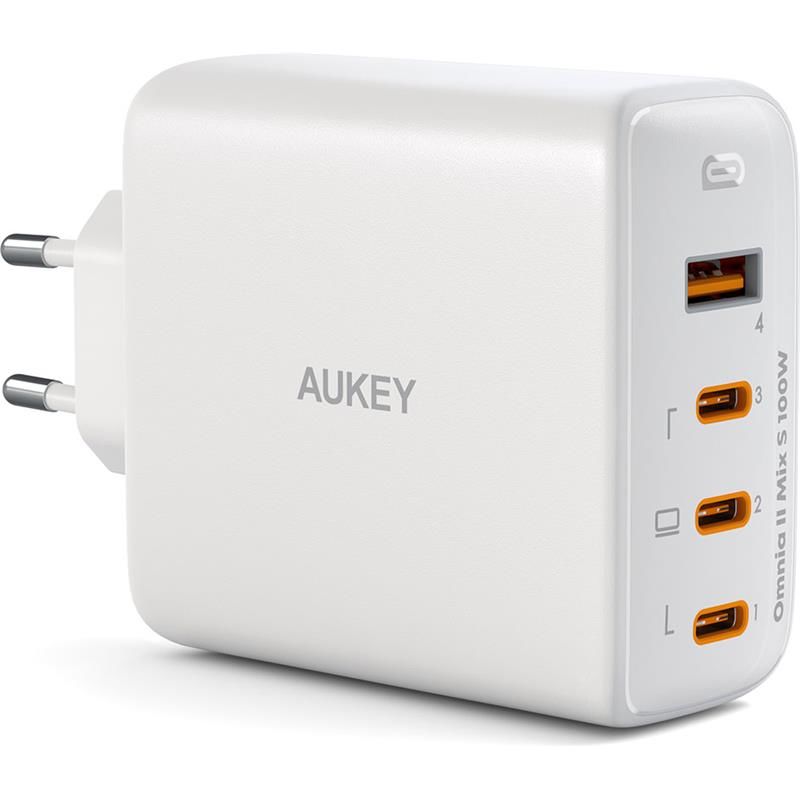 Aukey PaB7SWh 100W Dört Bağlantı Noktalı Pd Gan Duvar Şarj Ci̇hazı