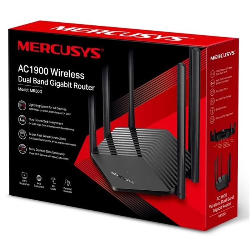 TpLınk Mercusys Mr50G Ac1900 2.4/5Ghz 1900Mhz Dual Band Kablosuz Wıfı Router