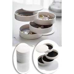 4 Katlı Dönen Silindir Takı Organizeri