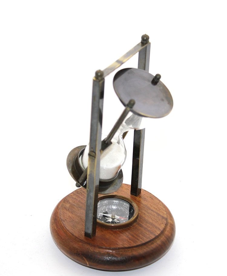 Pirinç Pusulalı Kum Saati Model 4