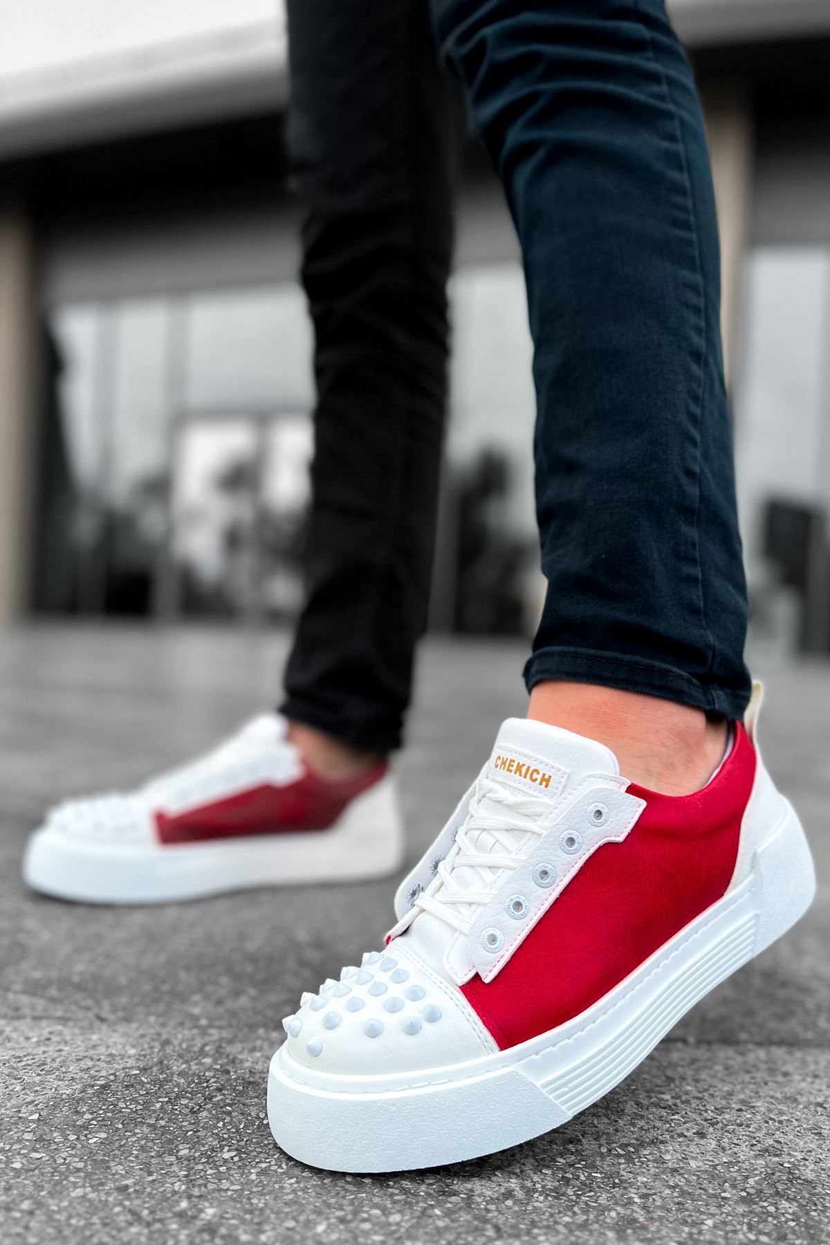 Ch169  Cbt Thorn Erkek Ayakkabı Beyaz / Kırmızı