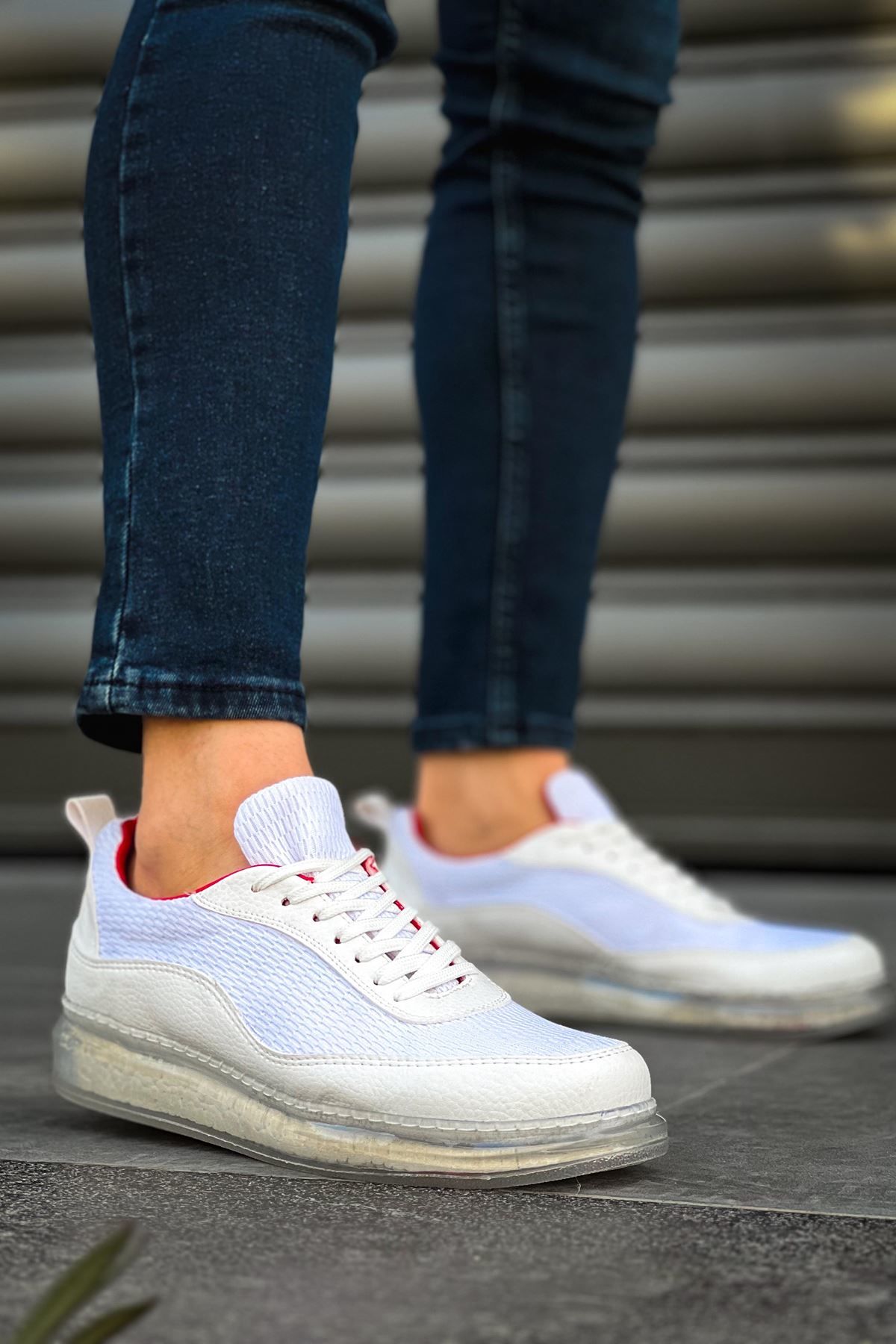 Ch181  Rrt İpekyol  Erkek Ayakkabı Beyaz / Kırmızı