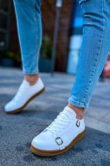 Ch191  Ckt Side Buckle Erkek Ayakkabı Beyaz