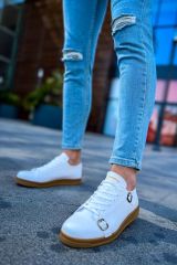 Ch191  Ckt Side Buckle Erkek Ayakkabı Beyaz