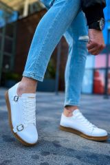 Ch191  Ckt Side Buckle Erkek Ayakkabı Beyaz