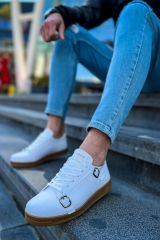 Ch191  Ckt Side Buckle Erkek Ayakkabı Beyaz