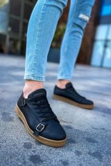 Ch191  Ckt Side Buckle Erkek Ayakkabı Sıyah