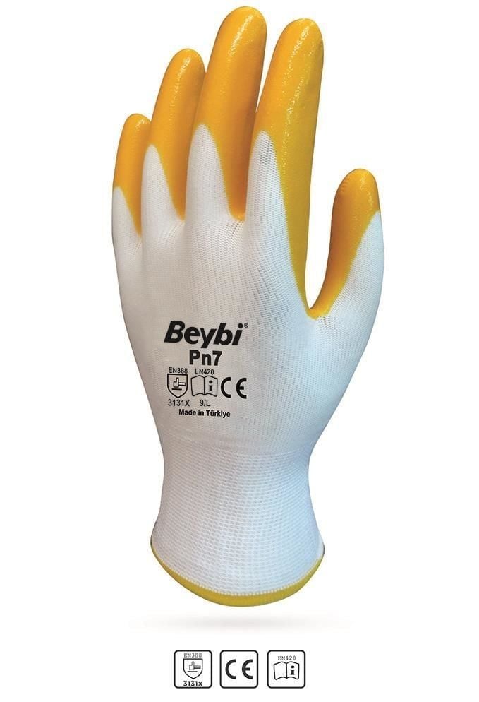 Beybi Pn7 No:9 Sarı Nitril Eldiven