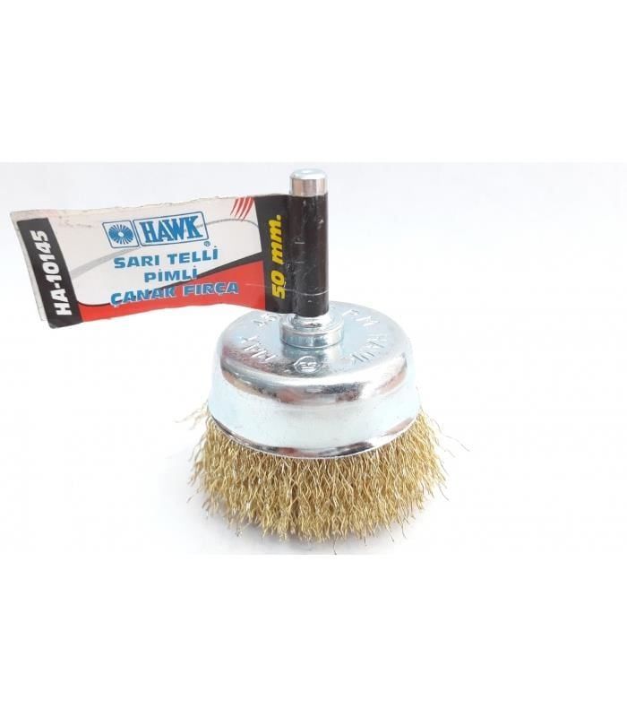 Hawk Ha10145 Pimli Sarı Tel Çanak Fırça 50 Mm