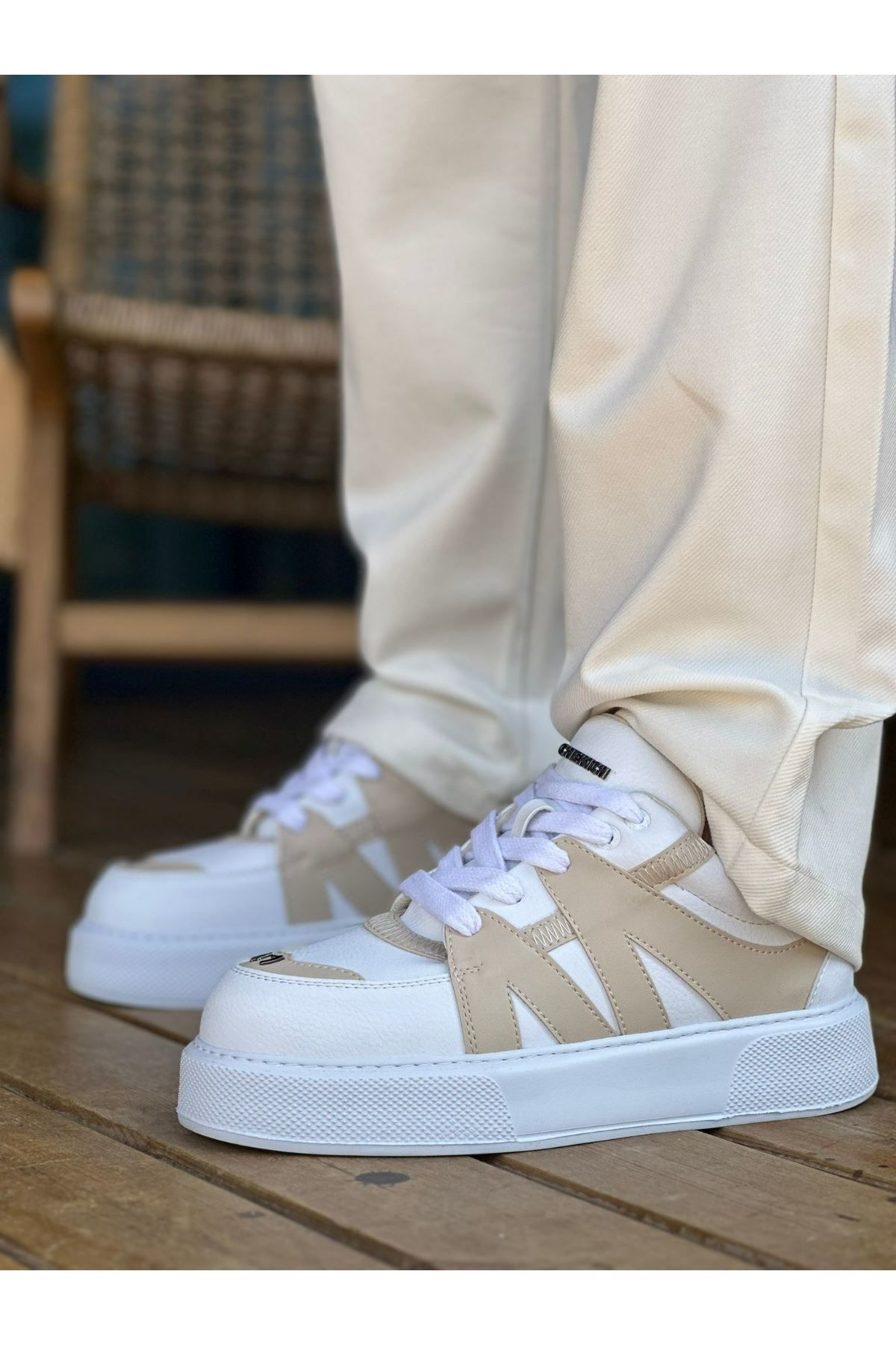 Ch2407  Cbt StarX Erkek Spor Ayakkabı Beyaz / Bej