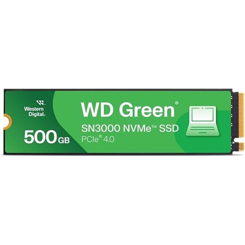 500 Gb Wd Green Sn3000 Pcı4.0 5000Mb/S 4000Mb/S M2 Ssd Wds500G4G0E