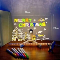 Led Aydınlatmalı Yazı Ve Çizim Tahtası  Büyük Boy 30X20 Cm