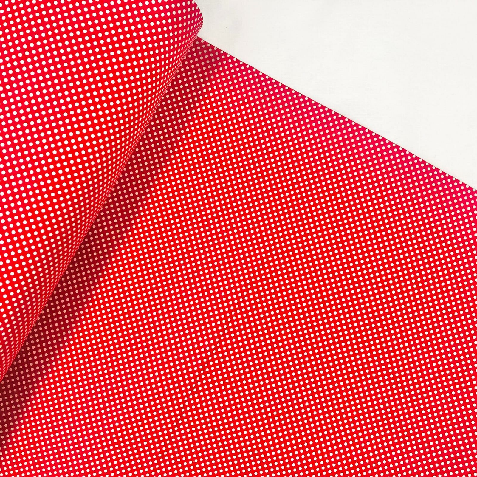 240 cm wide red spotted poplin