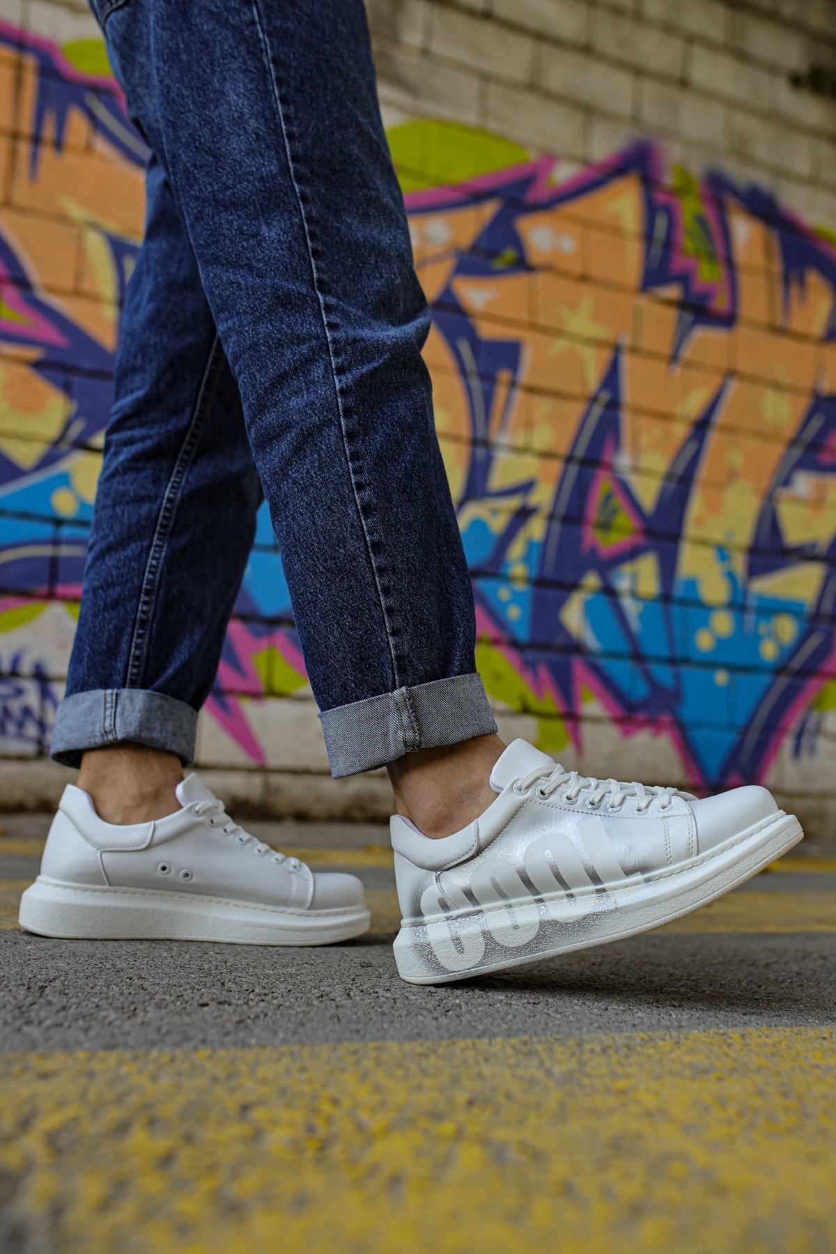 Ch254  Cbt Pittura Erkek Ayakkabı 434 Beyaz / Gümüs Cool