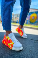 Ch254  Cbt Pittura Erkek Ayakkabı 535 Neon Turuncu / Sıyah Yağmur