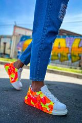 Ch254  Cbt Pittura Erkek Ayakkabı 535 Neon Turuncu / Sıyah Yağmur