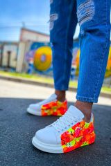 Ch254  Cbt Pittura Erkek Ayakkabı 535 Neon Turuncu / Sıyah Yağmur