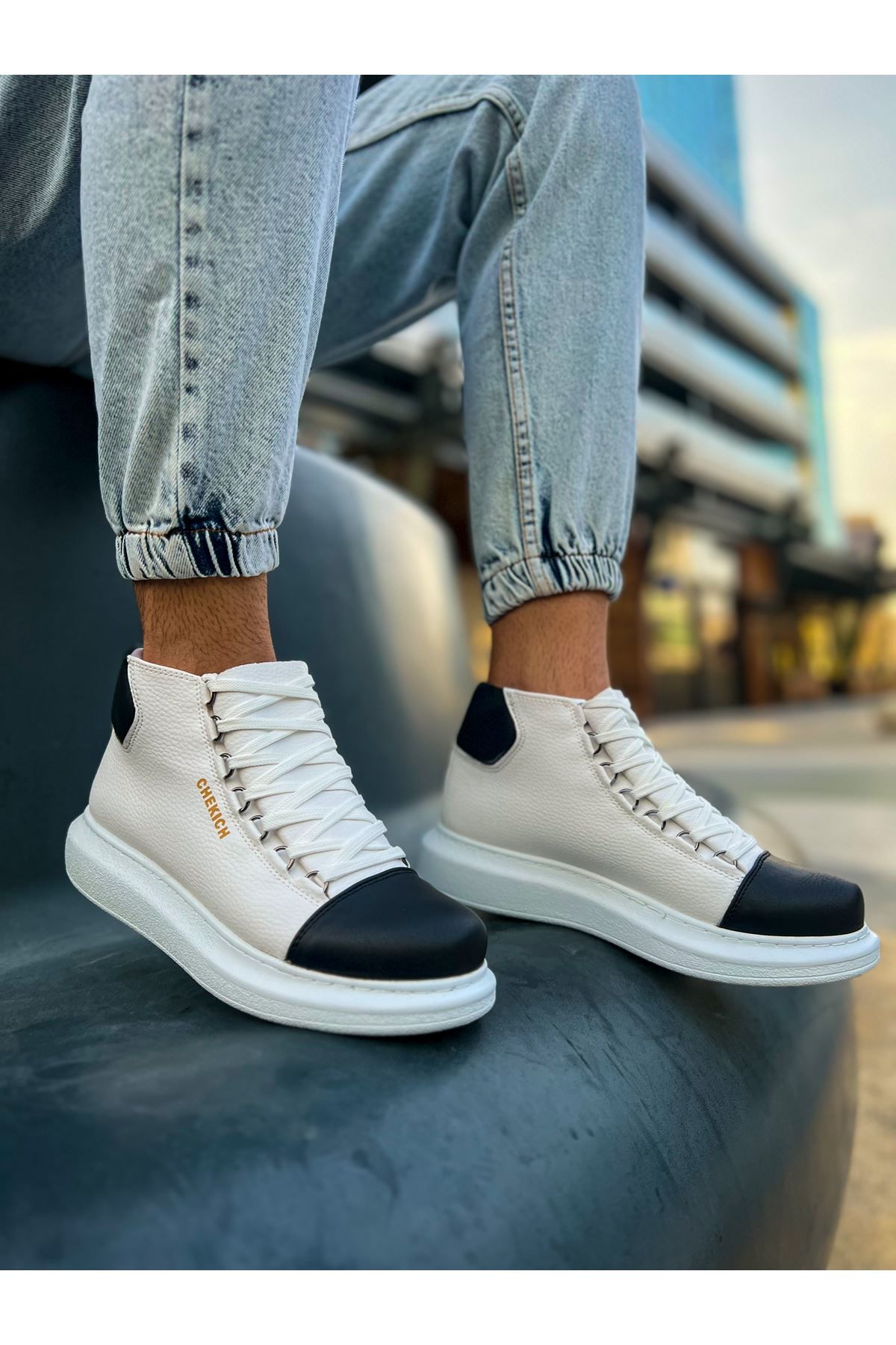 Ch258  Gbt Roma Colourful Erkek Bot Beyaz/Sıyah